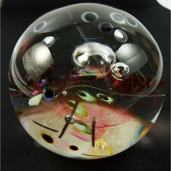 Ione Thorkelsson Signed Art Glass Paperweight 1995 Canadian Studio Abstract - Picture 3 of 16
